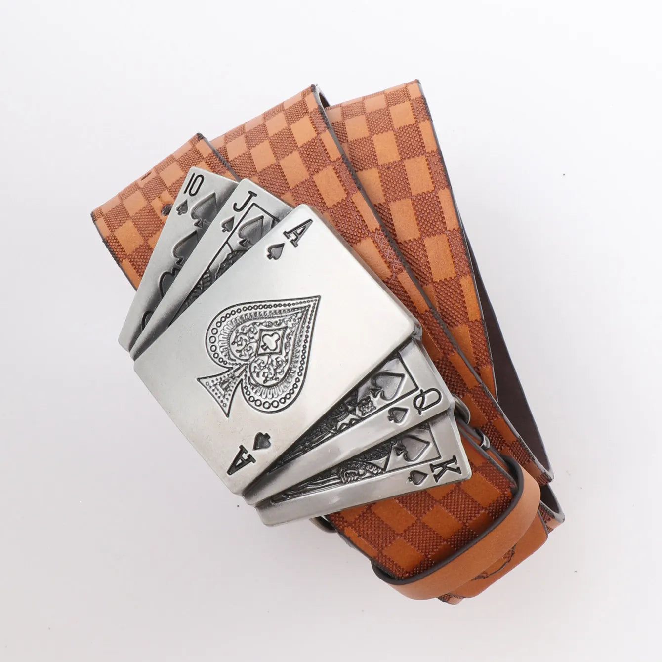 A men's and women's casual retro belt Western style! PU leather belt with metal buckle, suitable for daily work wear