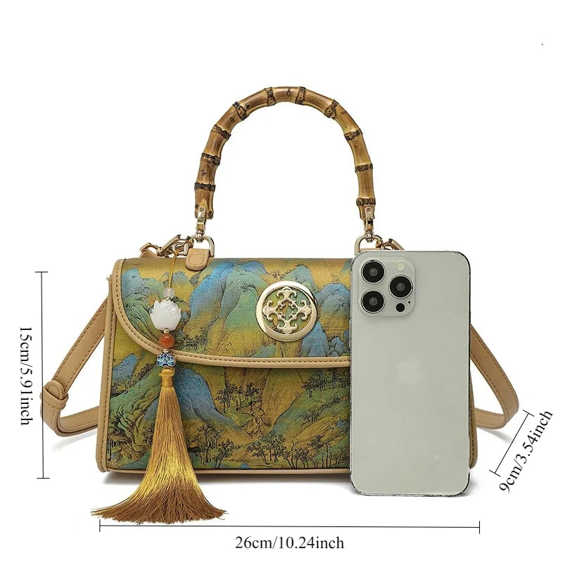 1PCS Chinese style Women's Bag New Light Luxury Atmospheric High-end Handbag Large Capacity Single-Shoulder Crossbody Bag