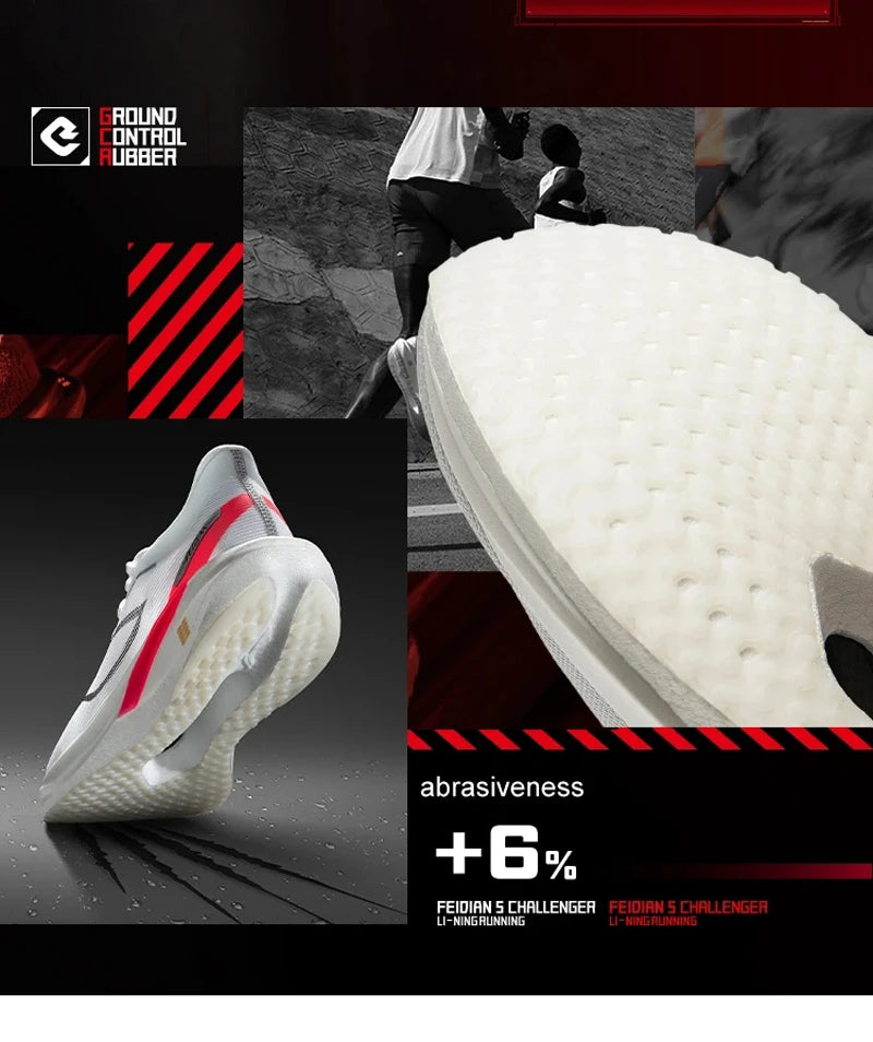Li-Ning Men FEIDIAN 5 CHALLENGER Racing Running Shoes SUPER BOOM Cushion CARBON-FIBER PLATE Anti-Slippery Sport Sneakers ARMV001