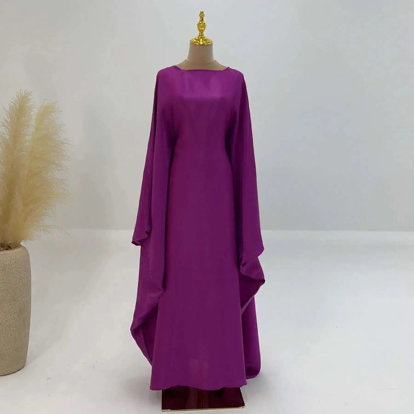 LANMREM Elegant Party Long Dress Women Many Colors Fashion Round Neck Batwing Sleeves Loose Dresses Fashion New Clothing 32C1950