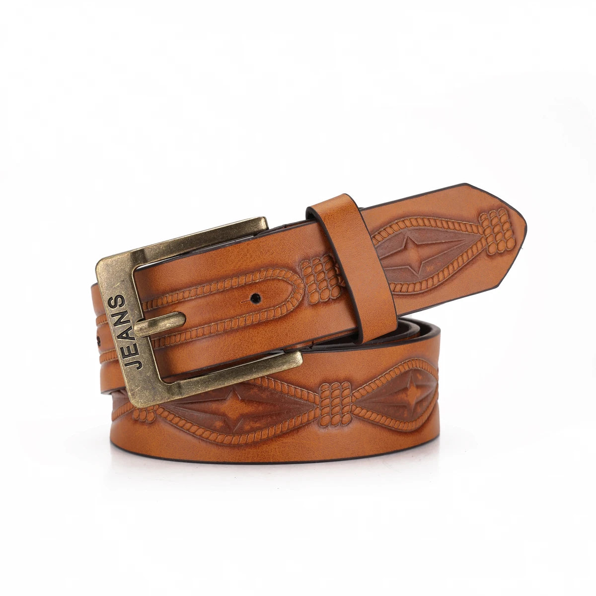 A Western-style PU leather belt for both men and women, a classic and casual retro belt