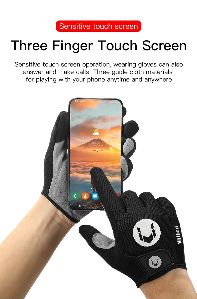 New Outdoor Touch Screen Slip-Proof Gloves Hiking Cycling Mountaineering Men Women Thin Full Finger Camping Gloves