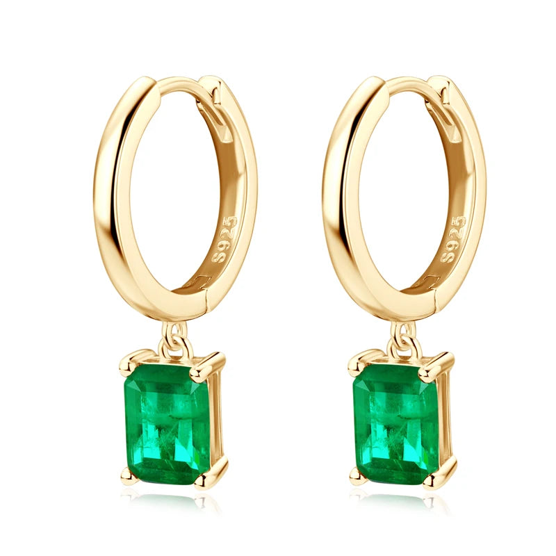 Lnngy Oval/Marqusie Cut Artificial Emerald Stud Earring for Women ohrringe silber 925 Sterling Silver Earring Daily Jewelry Gift