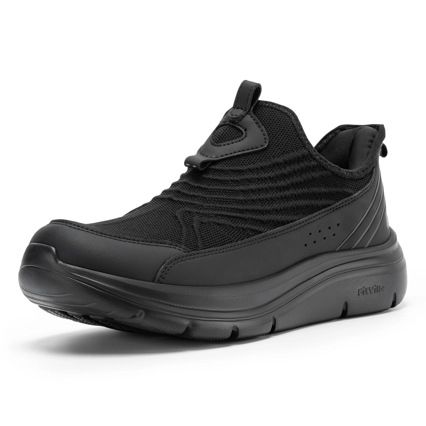 Fitville Wide Men's Slip-On Walking Shoes Lightweight Breathable Outdoor Casual Sports Running Shoes Sneakers For Swollen Feet
