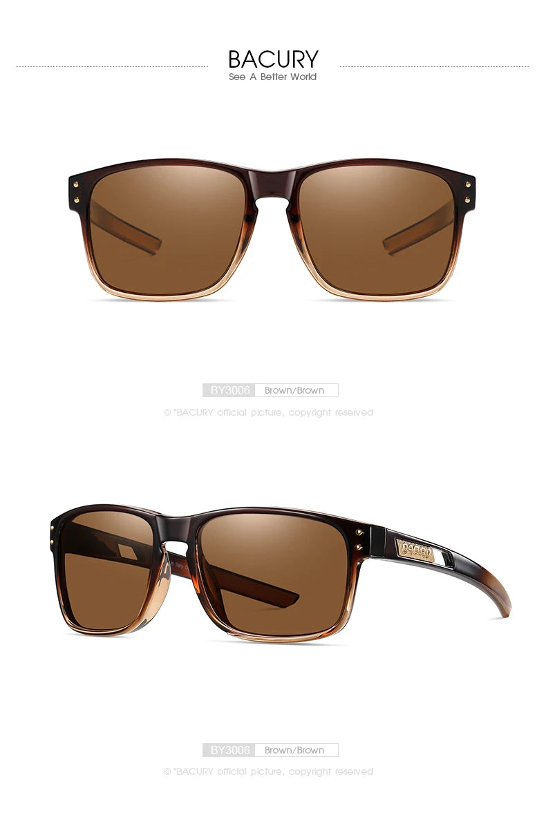 BACURY Fashion Sports Sunglasses for Men High Quality TR-90 Ultra Light Comfortable Frame for Women Outdoor Activity Sunglasses