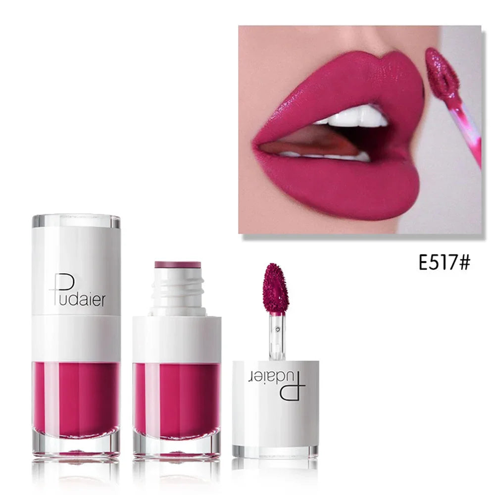 1PC Sexy Pink Women's Lipstick 16 Colors Lasting Waterproof Liquid Pencil Matte Liquid Lipsticks Makeups Non-Stick Cup Lip Gloss