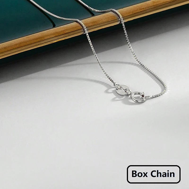 GRA 18K Gold Minimalist Box Snake Chain Necklace for Women Gift 40cm 45cm Choker Real 925 Sterling Silver Fashion Fine Jewelry