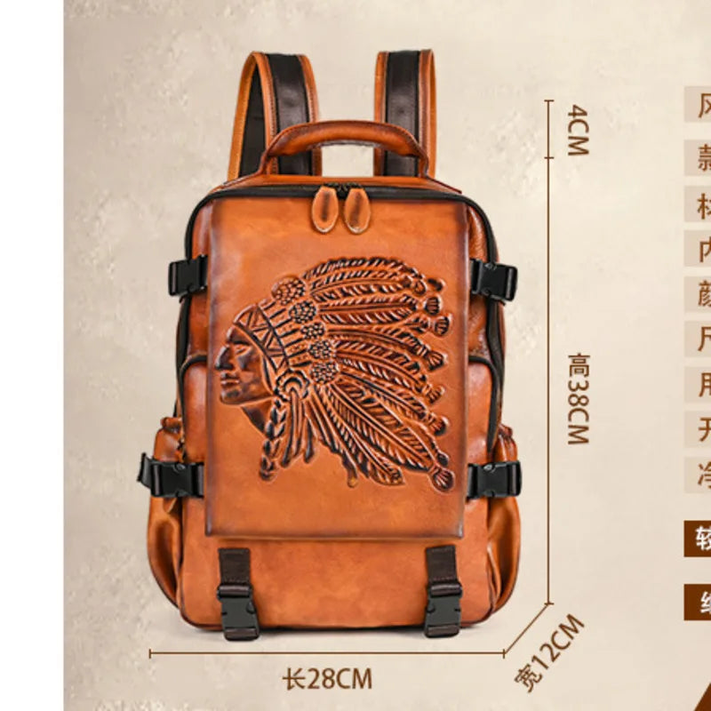 MOTAORA 2025 New Handmade Backpacks For Women Cowhide Backpack Embossed Large Female Travel Backpack Genuine Leather Luxury Bags