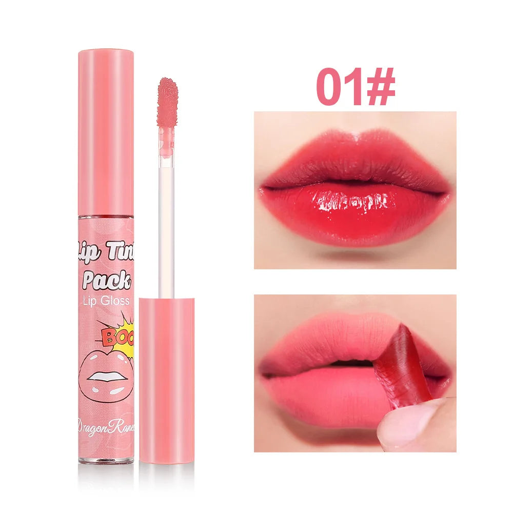 Peel Off Rose Red Lip gloss Lip Outline Contour Tattoo Lip Stain Waterproof Transfer Resistant Tear Off Peel Off Lipstick Makeup