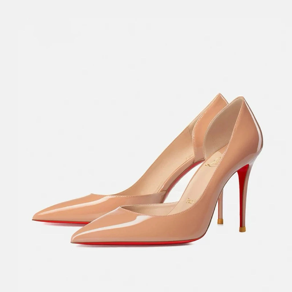 Women's heels 2025 Leather Luxury Pumps Red Bottom High Heels Pointed Toe High Heels Elegant Stiletto Party Ladies Shoes Woman