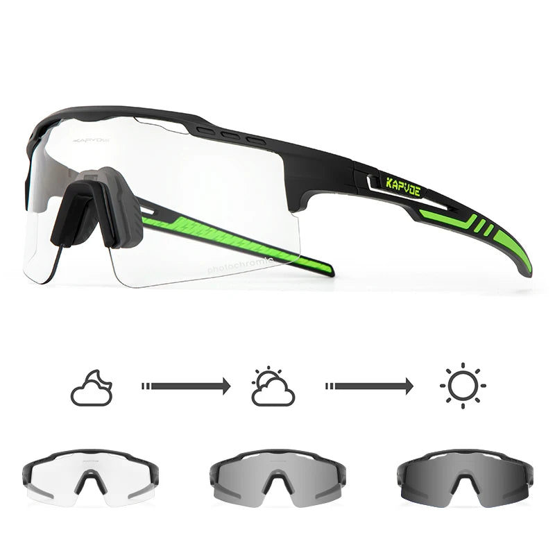 KAPVOE Photochromic Cycling Glasses Outdoor Sports Sunglasses for Man Bicycle Eyewear MTB Cycling Women Road Bike UV400 Goggles