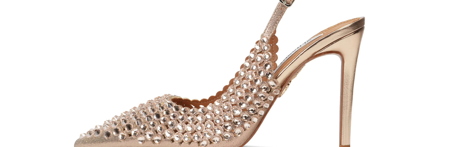 Silver Water Drop Shiny Diamond Slingback Sandals Girls Luxury Party Pointed Stilettos Gold Leather Cover Heels Shoes