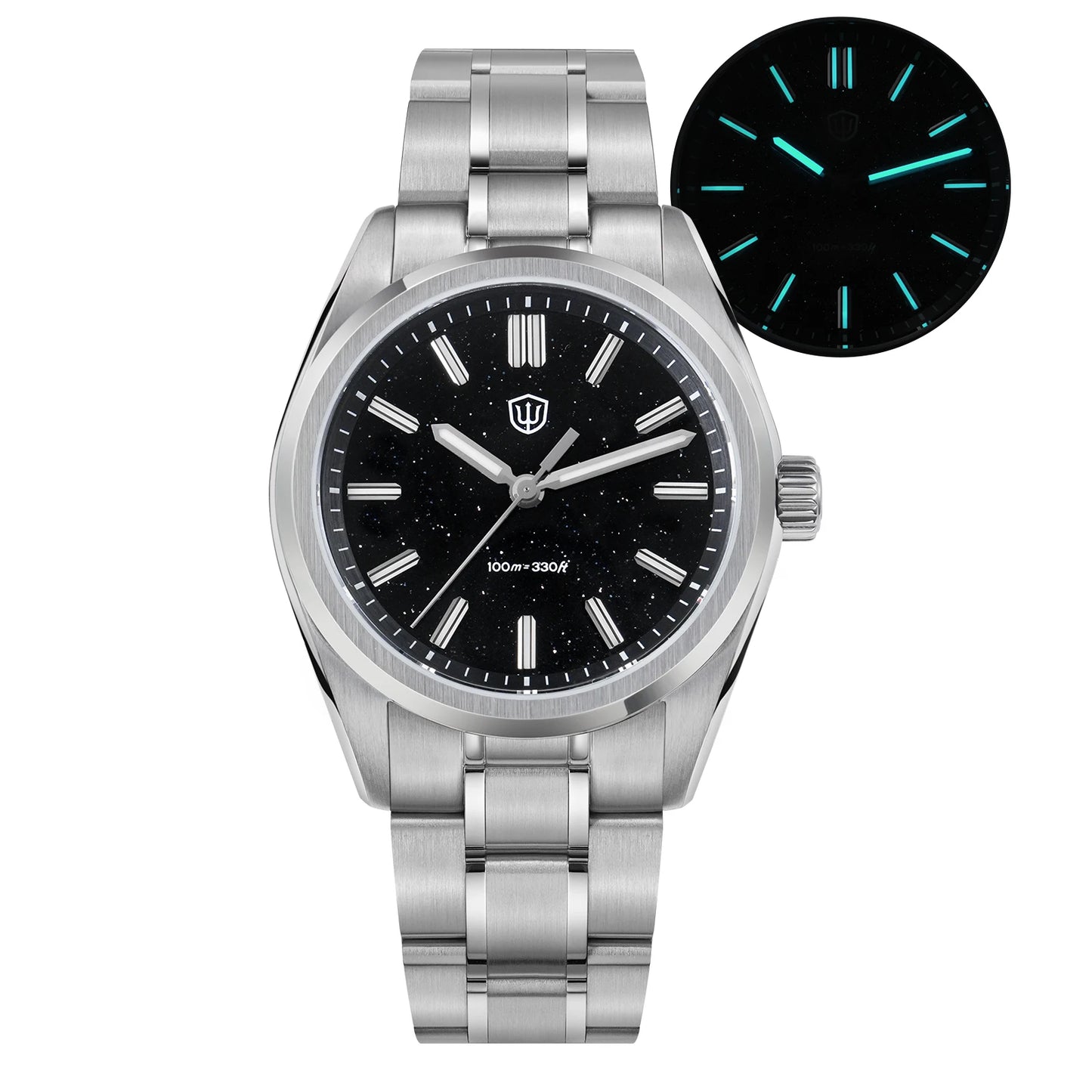 Watchdives WD0003B Original Design Aventurine Dial Men Watch VH31 Sweep Seconds Quartz Movement 36mm Watches Luminous Waterproof