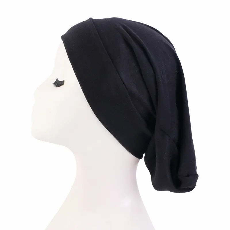 Cotton Muslim Underscarf Inner Tube Cap Islamic Eid Prayer Hijab Bottom Hat Headwear Arab Women Wrap Headscarf Turban
