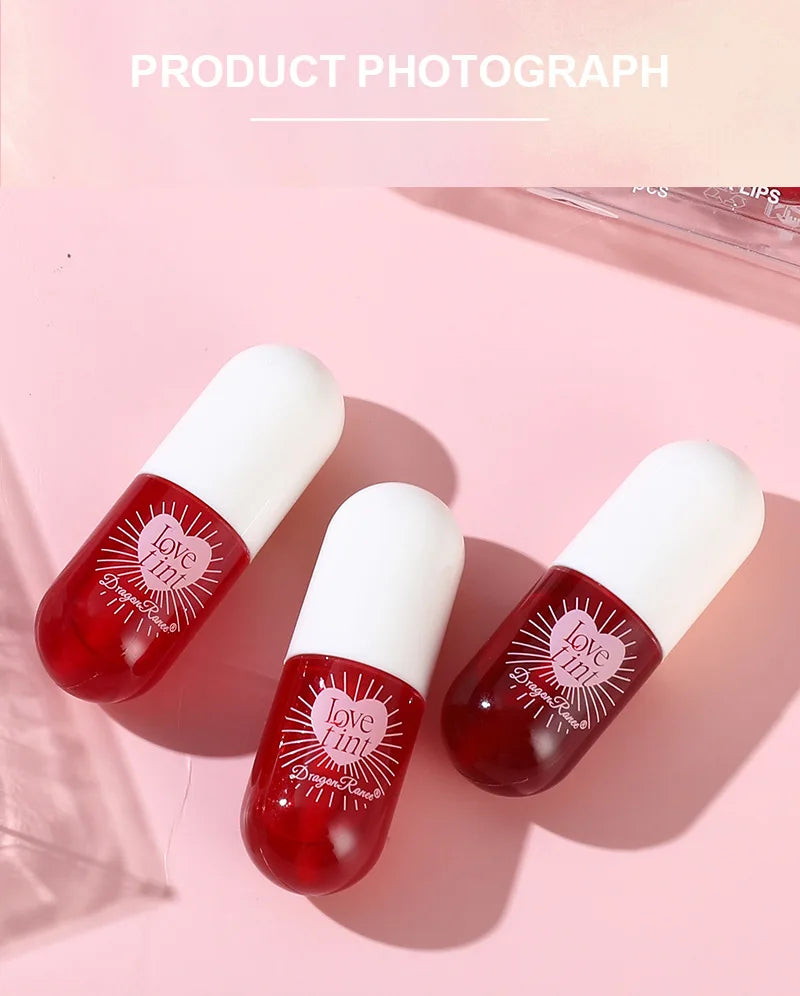 Dragonranee Lip Dye Liquid Lip Glaze Cute Waterproof Non-Stick Liquid Lipstick 6 Colors Available