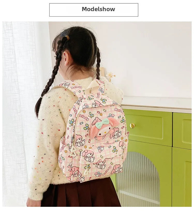 Sanrio Hello Kitty Kuromi Cinnamoroll New Fashion Children's School Bag Cute Large Capacity Kids Backpack College Bag