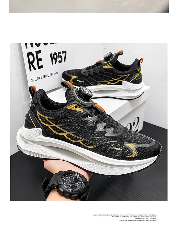 Summer Breathable Casual Sports Shoes for Men, New Fashion Trend, Versatile Breathable Mesh Swivel Buckle Running Shoes, Suitable for Daily Wear in Outdoor Sports