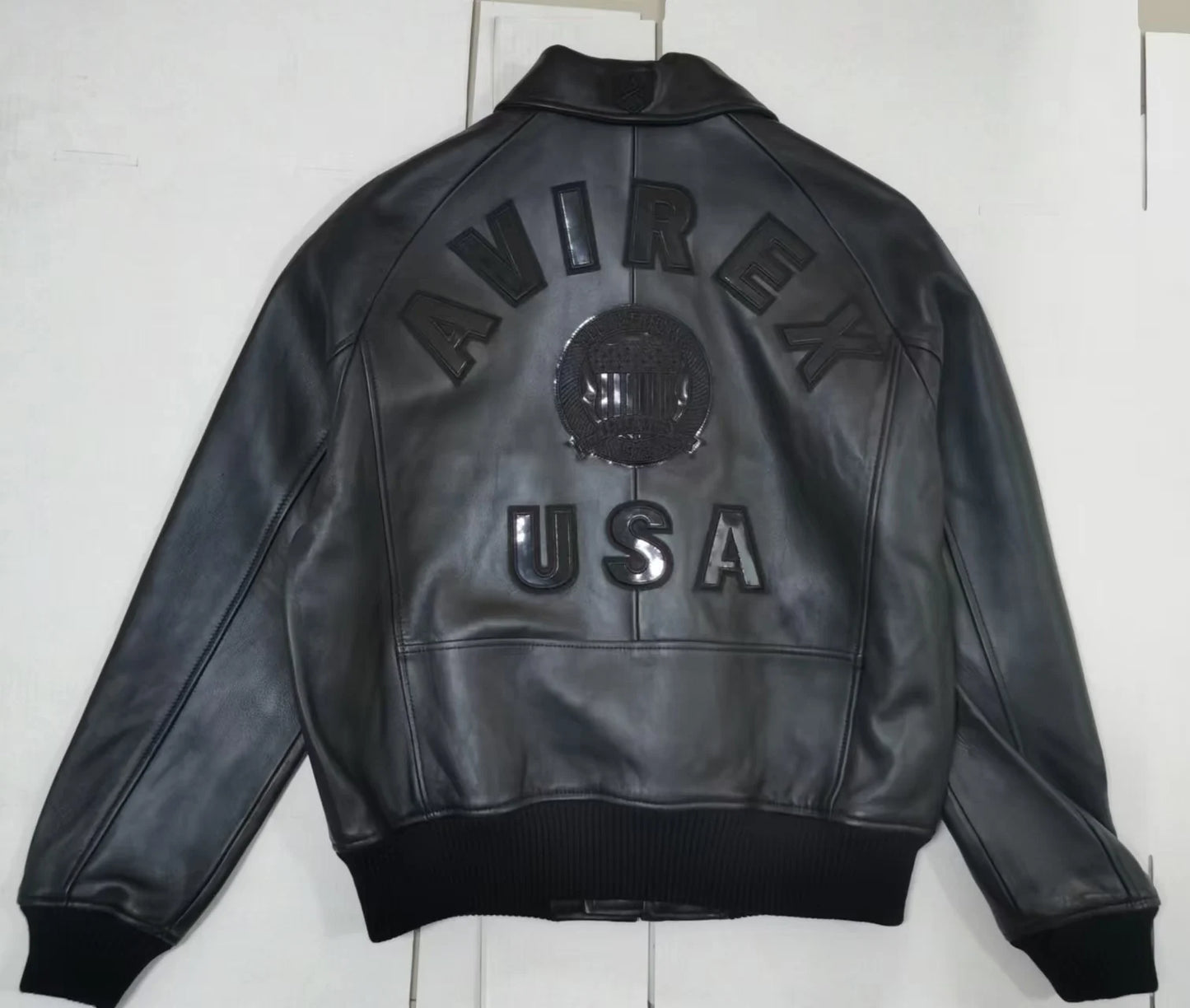 Avirex Fall New Listing Original Men's Casual Iconic Military Bomber Jacket US Size European Antique Sheepskin Coat Black Top