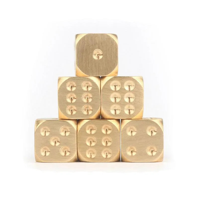 2PCS Pure Copper Dice Funny Party Bar KTV Chess And Card Games Stress Relief Toys For Anxiety Juegos De Mesa Divertidos