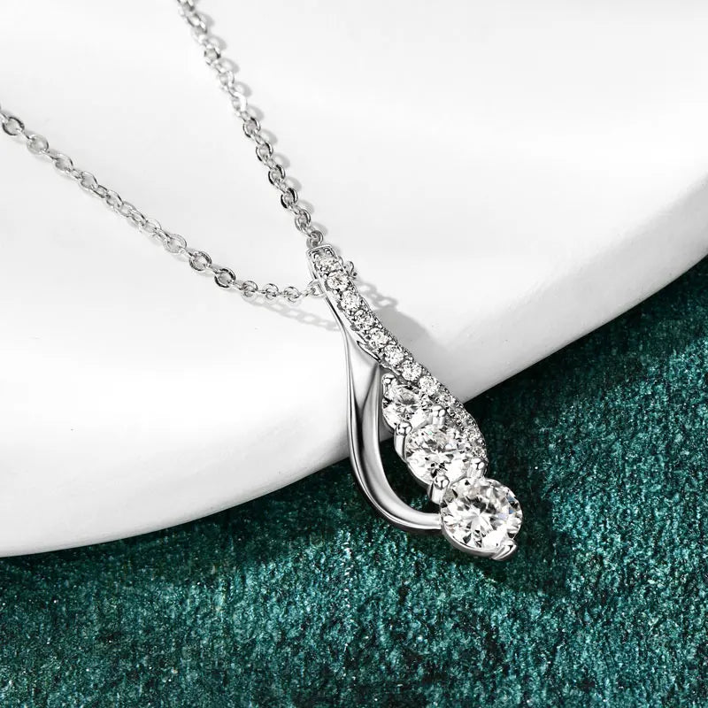 Lnngy 925 Sterling Silver Infinity Pendant Necklaces 5mm&4mm&3mm Moissanite Necklace for Couples Valentine's Day Jewelry Gift