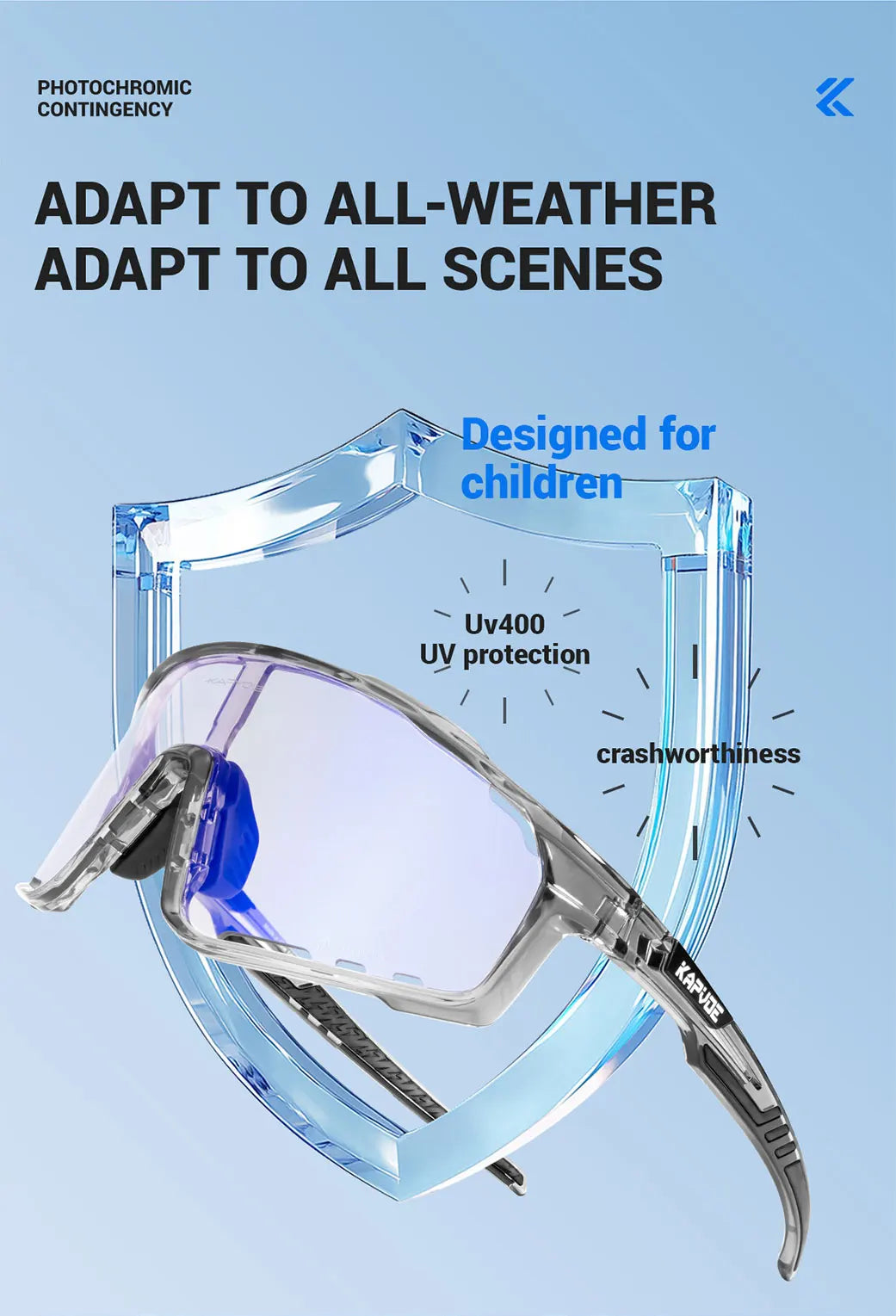 KAPVOE New Kids Bicycle Outdoor Cycling Glasses Outdoor Sports Sunglasses Children Bike Eyewear MTB Bicycle UV400 Hiking Goggles