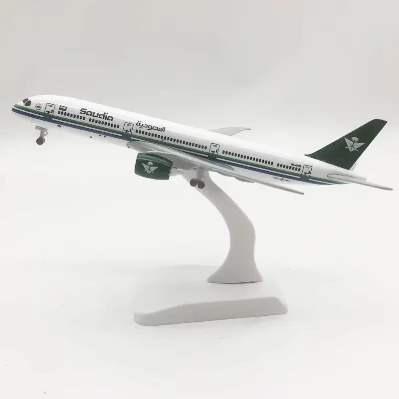 Metal Aircraft Model 20cm Alloy Metal B787 Saudi Model Replica With Landing Gear Alloy Material Aviation Simulation Gift Collect