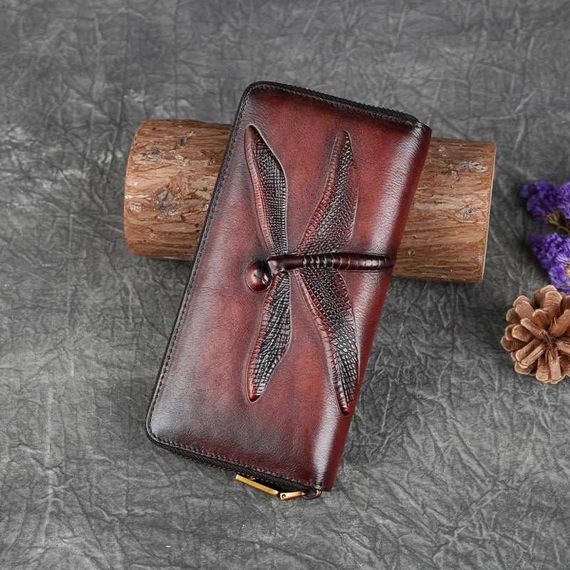 MOTAORA Retro Genuine Leather Women Wallet And Purses For Ladies Long Purse Luxury Women's Wallets For Card Money Phone Bag New