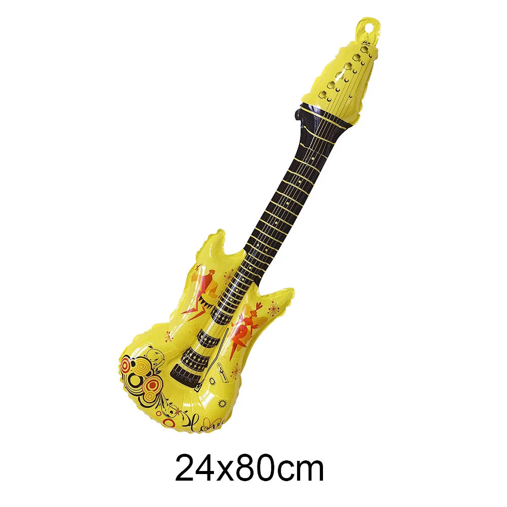 1pc Guitar Balloon 36inch Inflat Guitar Music Rock Party Decoration 80s 90s Disco Party Supplies