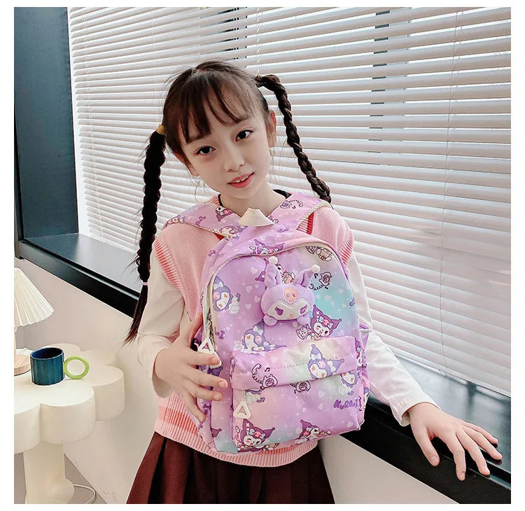 Sanrio Hello Kitty Kuromi Cinnamoroll New Fashion Children's School Bag Cute Large Capacity Kids Backpack College Bag