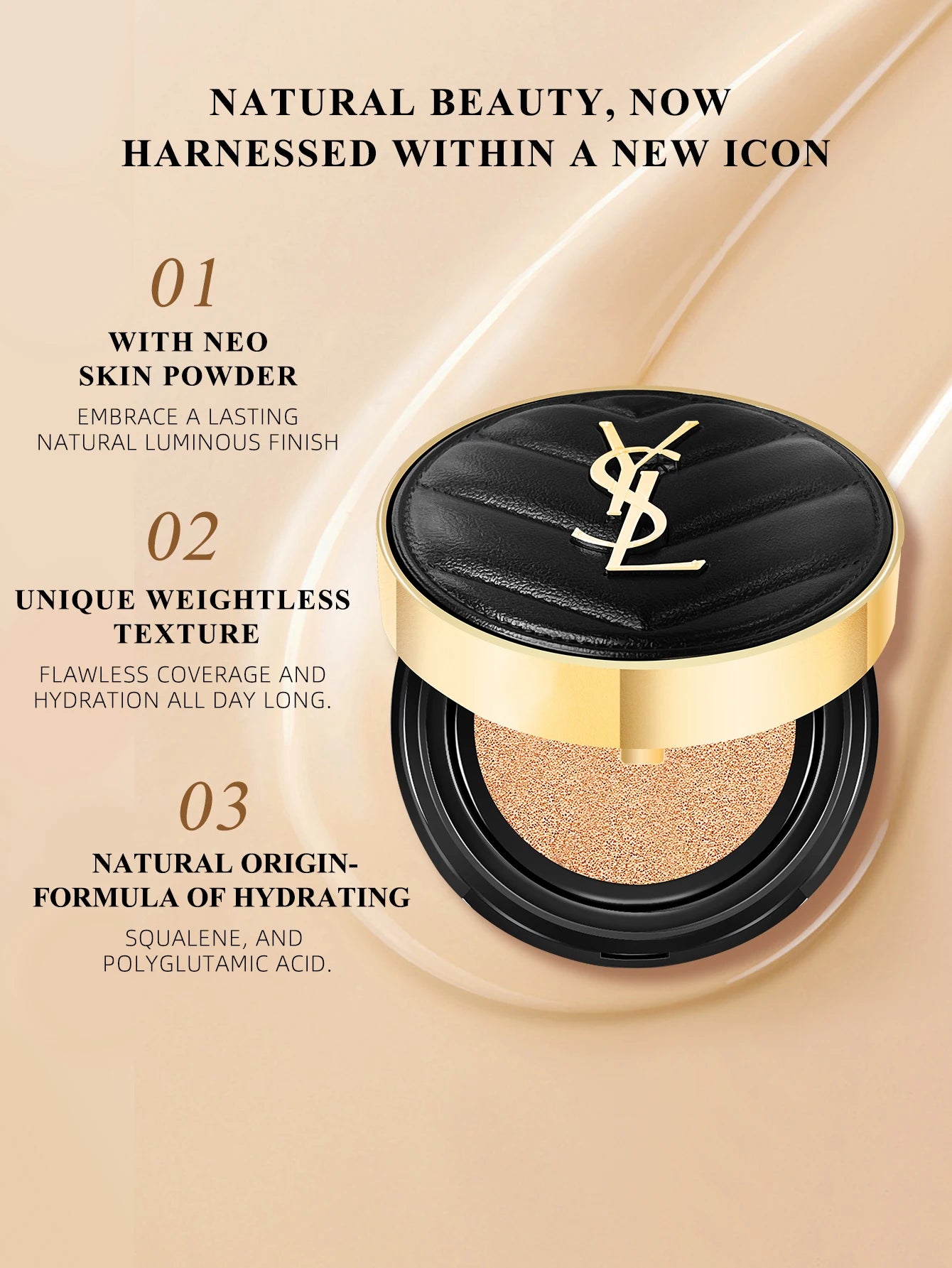 Yves Saint Laurent Le Cushion Encre De Peau-Luminous Matte Cushion Foundation SPF 33/ PA++ All Day Flawless Coverage Shine-Free