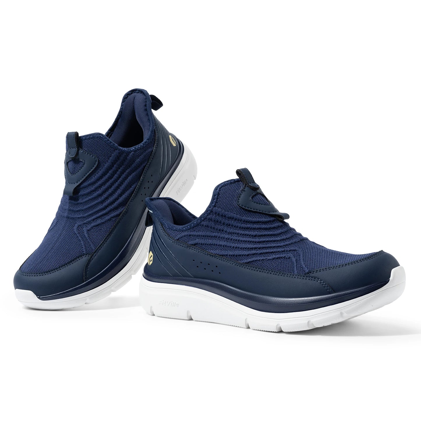 Fitville Wide Men's Slip-On Walking Shoes Lightweight Breathable Outdoor Casual Sports Running Shoes Sneakers For Swollen Feet