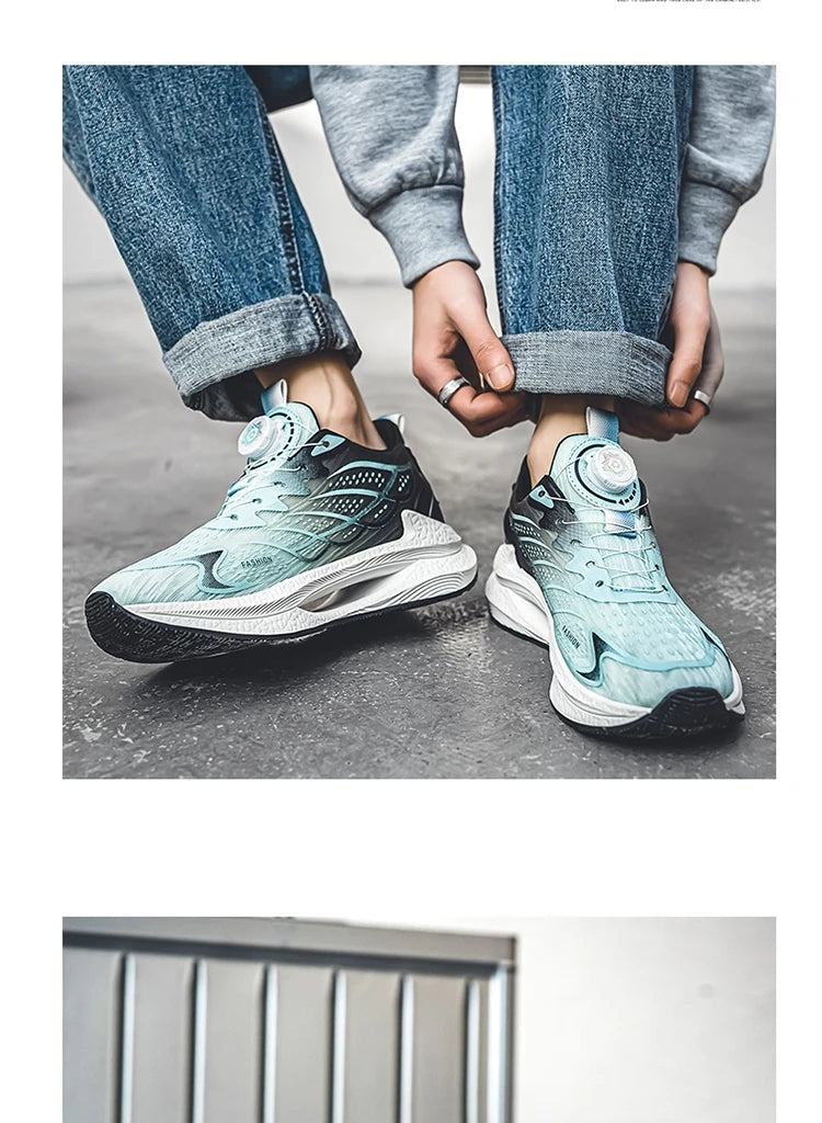 Summer Breathable Casual Sports Shoes for Men, New Fashion Trend, Versatile Breathable Mesh Swivel Buckle Running Shoes, Suitable for Daily Wear in Outdoor Sports