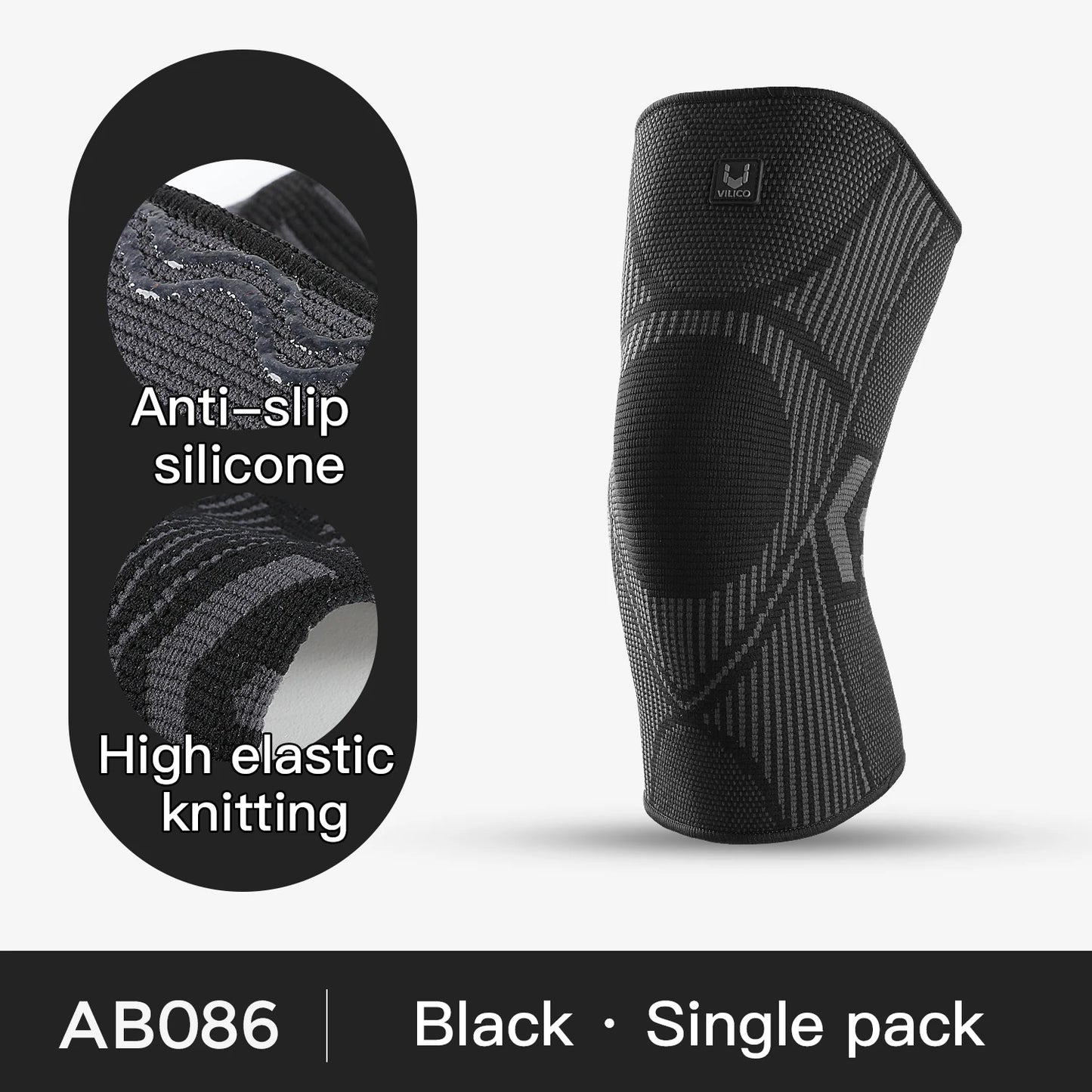 Professional Knee Support Compression Knee Sleeve Anti Slip Silicone Knee Braces for Knee Pain Meniscus Tear