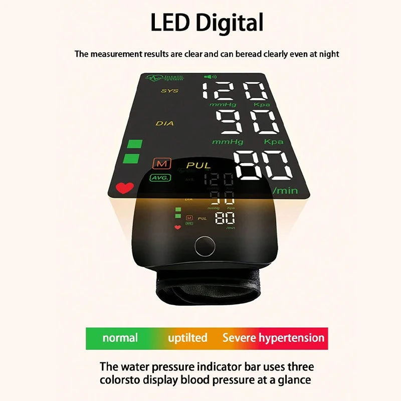 🖤 JUSTLANG Rechargeable (C type) Wrist Blood Pressure Monitor,2 Users | Digital Tonometer | Heart Rate & Irregular Pulse Detection | LED Display
