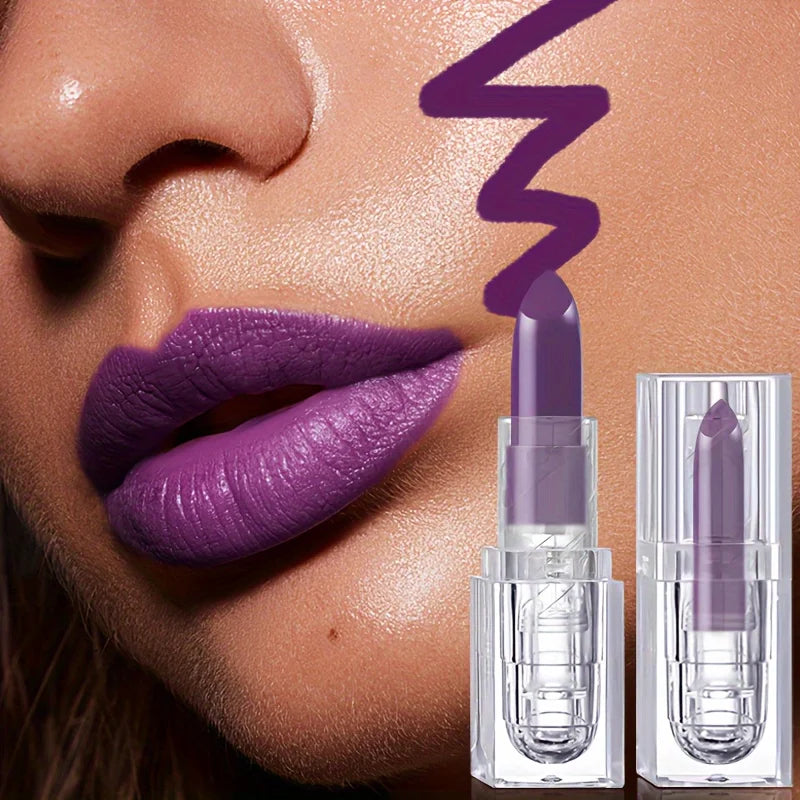 Matte Purple Lip Gloss Moisturizing Matte Glamor Non-stick Cup High Pigmented Lipsticks For Cosplay Party Makeup Cosmetics