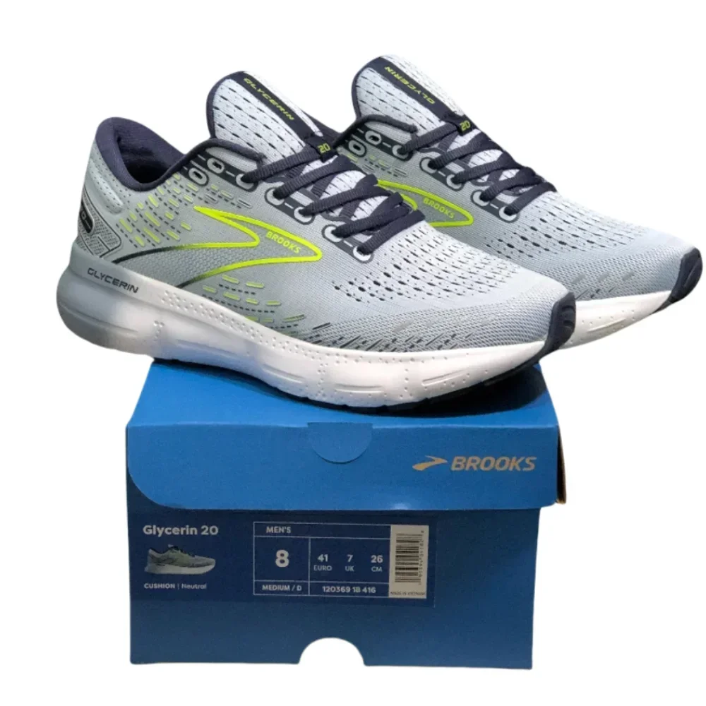 Brooks Men’s Glycerin GTS 20 Running Shoes Casual Sneakers Provides A Lightweight Fit and Responsive Cushioning for Every Step