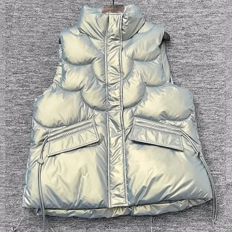 2023 New Down Cotton Vest for Women Autumn Winter Lightweight Vest Casual Loose Jackets Coats Women Fashion Sleeveless Parkas