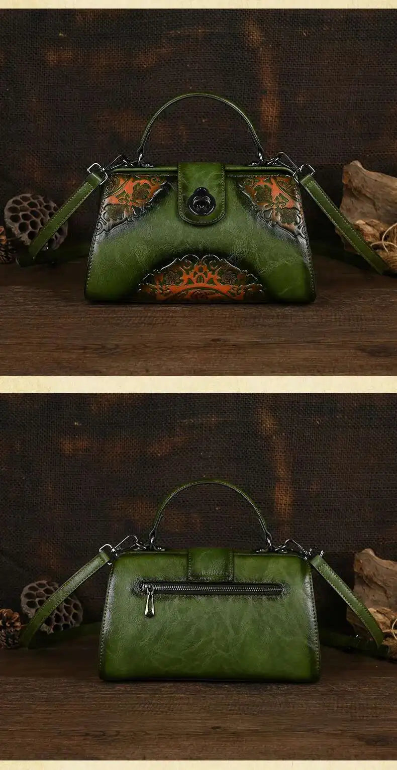 MOTAORA Vintage Embossed Handmade Designer Women's Leather Shoulder & Crossbody Bag Luxury Female Purse 2025 NEW