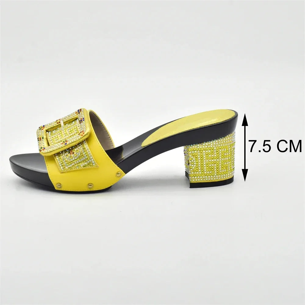Peep Toe Slingback Pumps & Matching Bags – Italian Style Party Shoe Set with Rhinestone Luxury (Sizes 37-43)