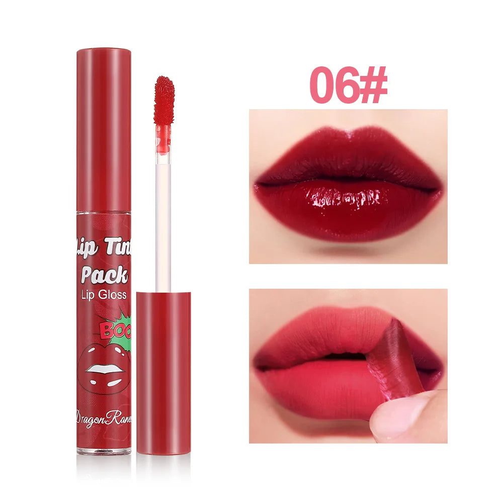 Peel Off Rose Red Lip gloss Lip Outline Contour Tattoo Lip Stain Waterproof Transfer Resistant Tear Off Peel Off Lipstick Makeup