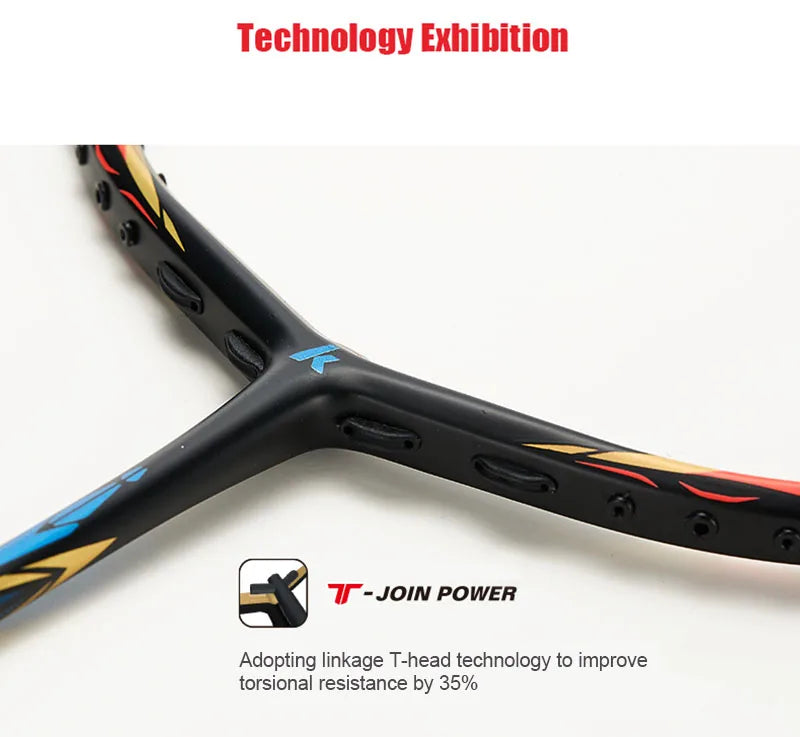 مضرب تنس الريشة كاواساكي كينج K9 4U احترافي T-Join Power متعدد الاستخدامات، سريع وهجومي