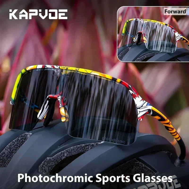 Kapvoe Photochormic Sunglasses Cycling Glasses Women UV400 for Men Casual Glasses Running Baseball MTB Outdoor Eyewear