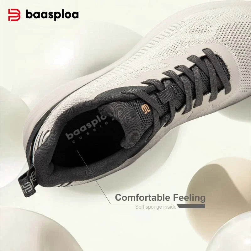 Baasploa Men Running Shoes 2025 Fashion Outdoor Lightweight Non-slip Sneakers Male Mesh Breathable Sports Shoes Wear Resistant