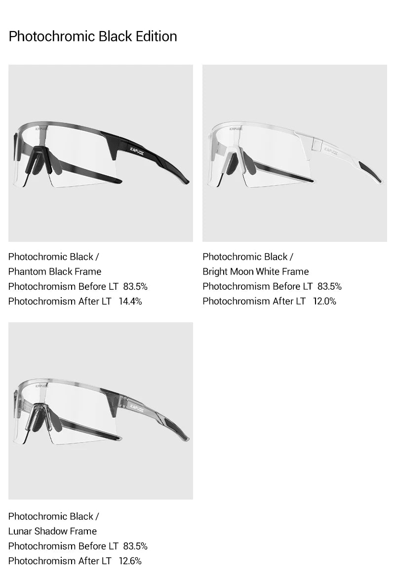Kapvoe Photochromic Men Bike Cycling Sunglasses Women Glasses Bicycle Sports Running Glasses Outdoor UV400 New Road Goggles