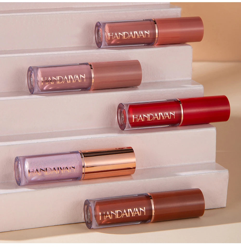 HANDAIYAN 12-Color Velvet Matte Lip Gloss Set - Liquid Lipstick Gift Box Set, Non-Sticky Lip Gloss