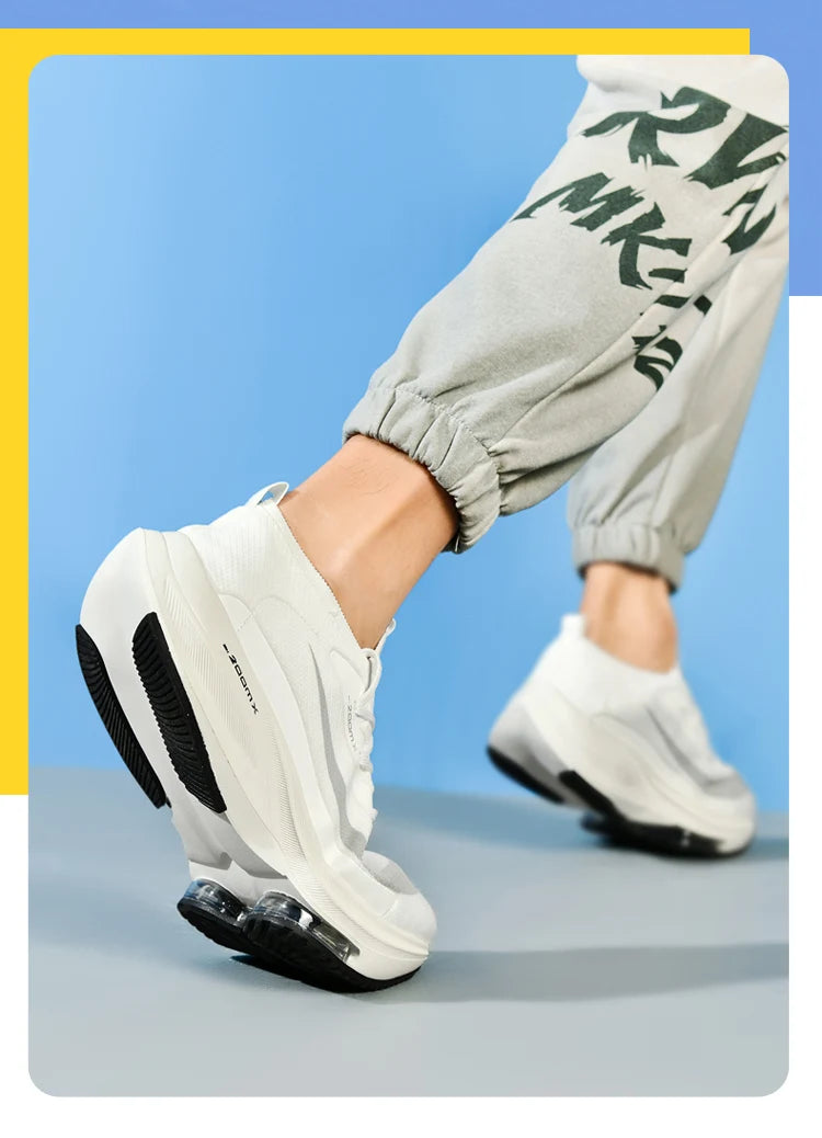 Outdoor Marathon Couple Sneaker Height Increasing Running Shoes for Men Original Soft Walking Tenis Boys Girls Sport Footwear 46