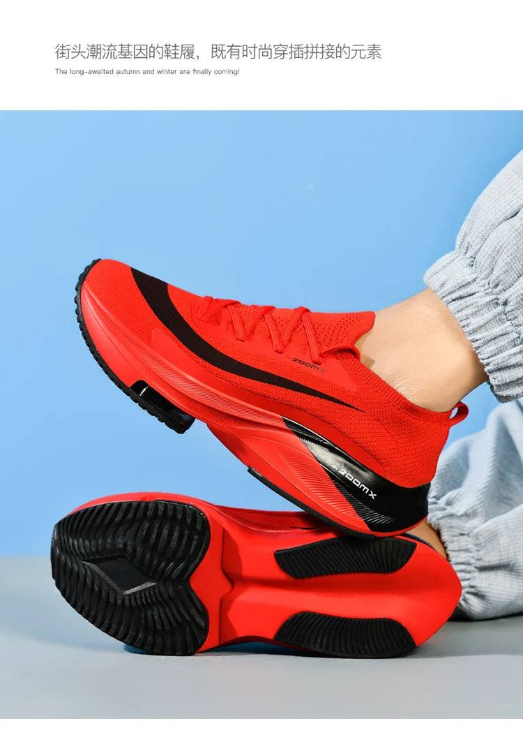 Outdoor Marathon Couple Sneaker Height Increasing Running Shoes for Men Original Soft Walking Tenis Boys Girls Sport Footwear 46