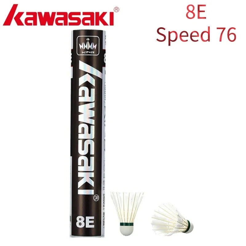 Kawasaki Badminton Shuttlecock for Clubs & Training Racquet Sport 6E/8E/10E Badminton Feather Shuttlecock Durable Badminton Ball