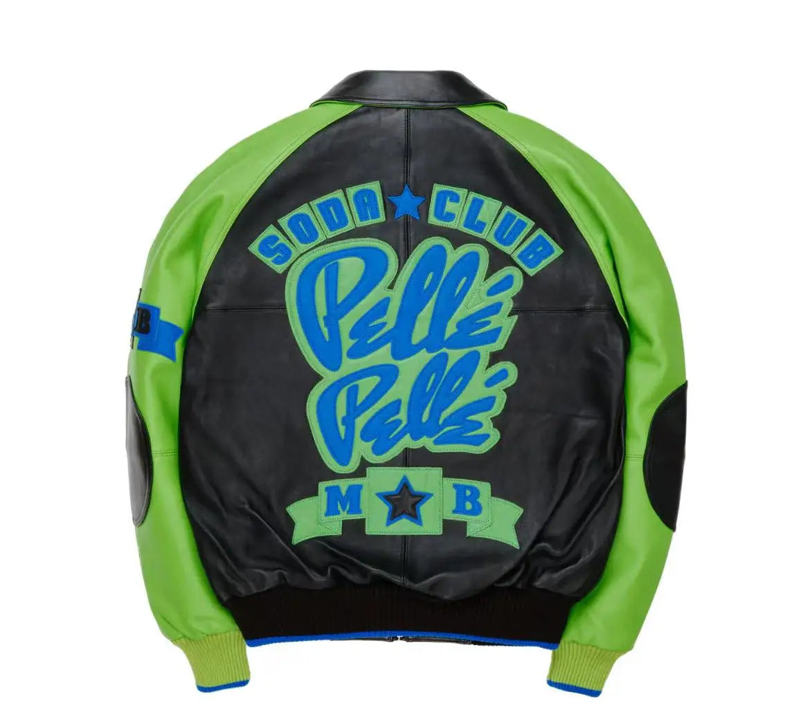 2025 Spring New Classic Soda Club Plush Jacket Europe Imported Lamb Skin Jacket Double Leather Embroidered Men's Leather Coat