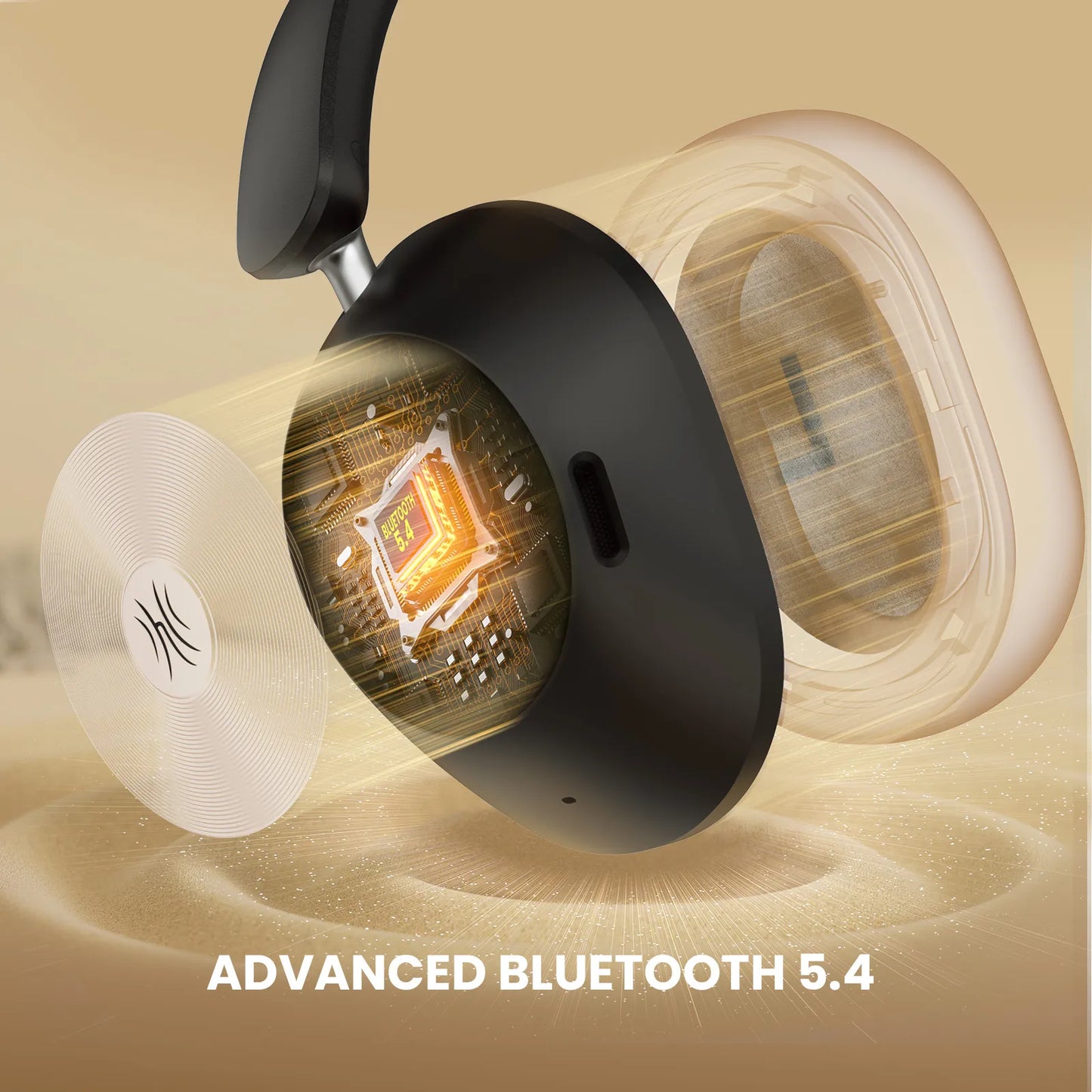 Oneodio A5 Bluetooth 5.4 Headphones 43dB Hybrid Active Noise Cancelling Over Ear Wireless Headset Hi-Res LDAC Audio With ENC Mic